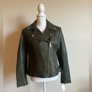 Michael Kors Green Leather Jacket